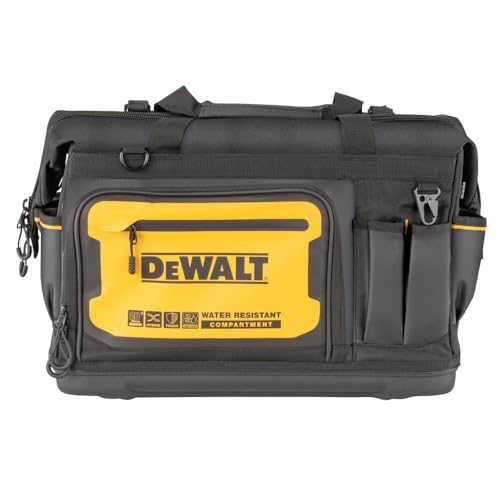 DEWALT Tool Bag, Water Resistant, Hard Bottom, 20-inch, Professional Tool Tote with Organization (DWST560104)