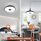 HOREVO Plug in Pendant Light Hanging Light Fixture for Kitchen Island 18W Farmhouse Adjustable Pendant Lighting with Color Change for Kitchen, Bar, Sink, Dining Room, Bedroom, Living Room, Entryway.