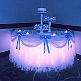 ARDUX 4 PCS Under Table LED Lights for Party - Rechargable 8 LEDs Uplighting with Remote for Cocktail Birthday Centerpiece Holiday Event Indoor Outdoor