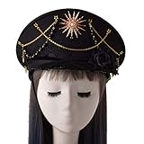 GRACEART Unisex Steampunk Hats Gothic Military Captain Hat Lolita Caps Burning Man Hat