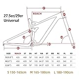 QHIYRZE Mountain Bike Frame 27.5/29er Trail Bike Suspension Frame 15.5''/17''/18'' Aluminum Alloy Disc Brake Bicycle Frame Thru Axle 12x148mm Boost Frame Internal Routing