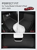 BASENOR 7PCS Floor Mats for Tesla Model S Model S Plaid 3D Material Cargo Liners All-Weather Car Mats Anti-Slip Trunk Mat Model S Accessories Custom Fit 2021-2025