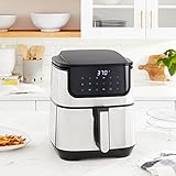 GoWISE USA 7-Quart Air Fryer & Dehydrator Max Steel XL- with Touchscreen Display with Stackable Dehydrating Racks with Preheat & Mute Functions + 100 Recipes (Stainless Steel)