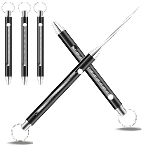 Portable Titanium Toothpicks,Pocket Metal Toothpick Reusable with Stainless Steel Toothpick Holder Keychain Telescopic Toothpick Holders(3 Pieces)