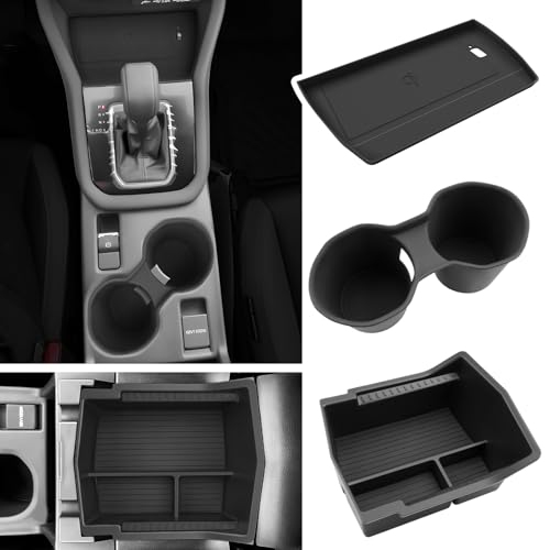 BIBIBO for 2025 Subaru Forester Center Console Organizer 2025 Subaru Forester Console Armrest Tray+Cup Holder +Wireless Charging Mat 2025 Forester Insert Organizer 2025 Subaru Forester Accessories