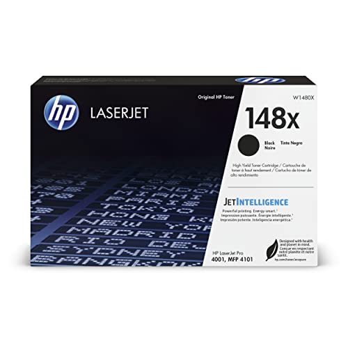 HP Original 148X Black Laserjet Toner Cartridge | This Cartridge Works Laserjet Pro 4001, MFP 4101 | W1480X, Black
