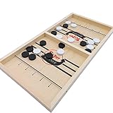 Fast Sling Puck Game Large Size Hockey Melightful Pass Puck Game Board Wooden for Kids Adults Party Family Night Fun Game Traveling Camping Birthday (Super Winner)…