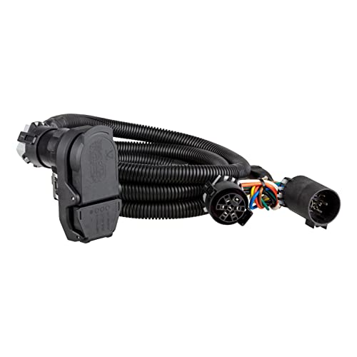 CURT 56003 7-Foot Vehicle-Side Truck Bed 4-Pin, 7-Pin Trailer Wiring Harness Extension, Select Chevrolet, Dodge, Ford, GMC, Nissan, Ram, Toyota