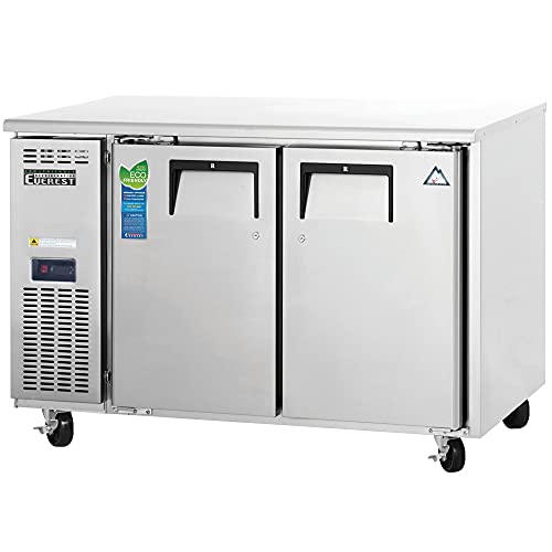 Everest Refrigeration ETR2-24 24' Deep Side Mount Undercounter Worktop Refrigerator, Two Section/Two Doors, 115v, NSF - 9.0 Cubic Feet
