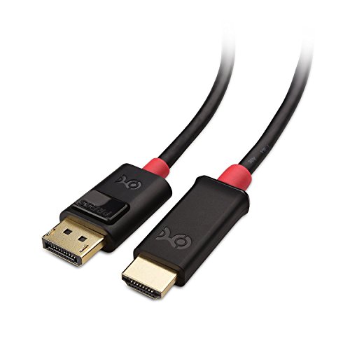 Cable Matters Unidirectional 4K DisplayPort to HDMI Cable - 6ft, Gold-Plated DP to HDMI Cable, Display Port to HDTV/Monitor/Projector Conversion Cord