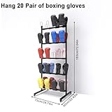 SHZYJBRY Metal Boxing Gloves Drying Rack, Boxing Glove Storage with Universal Wheels to Slide, Metal Boxing Gloves to Dry Out, Holds 20 Pair of Gloves