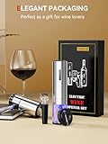 Rechargeable Electric Wine Gift Set - Aerator, Vacuum Stoppers, Foil Cutter and Bottle Opener for Home Bar and Outdoor Parties