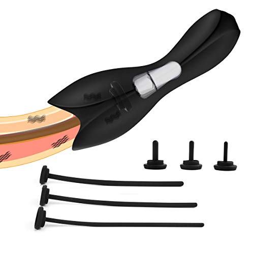 SEMOOX Urethral Sounds Dilator Male Vibrator Penis Training Masturbator Glans Trainer Stimulation Massager Men Sex Toy Urethral Sounds with 6 pcs Separable Plug,10 Vibrating Modes, USB Charge, Black