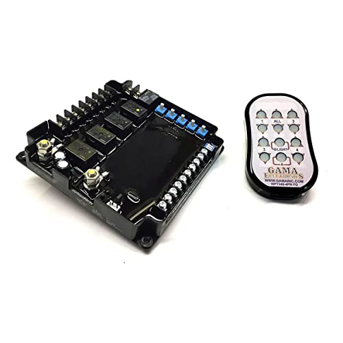 GAMA Electronics RF Remote Control System, 12VDC 4-Motor Polarity Reversing with Auxiliary Switch Leads - RF340-4PR-ASL