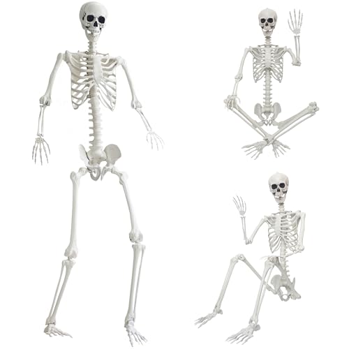 7.9ft/240cm Giant Skeleton Halloween Skeleton Life Size Skeleton Posable Skeleton Full Body Realistic Bones with Movable Joints for Halloween Outdoor Indoor Decorations