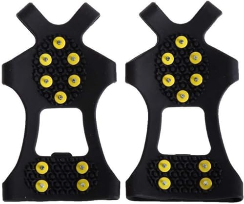 10 Stud Universal Ice Snow Shoe Spikes - Anti-Slip Crampons for Winter Climbing, Snow & Ice - Durable Cleats for Enhanced Safety - Sizes S, M, L, XL - Essential Winter Gear