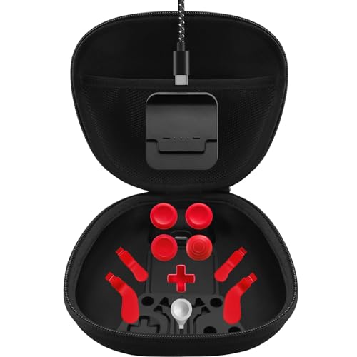 Complete Component Pack for Xbox Elite Controller Series 2 - Accessories Includes 1 Controller Carrying Case, 1 Charging Dock, 4 Thumbsticks, 4 Paddles, 1 Adjustment Tool and 1 Charging Cable(RED)