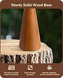 EDISHINE 13.58" Small Table Lamp, Wooden Bedside Lamp, Tree Hollowed Iron Lampshade, Nightstand Lamp for Nursery, Bedroom, Living Room, ON-Off Switch, E26 Socket, Rosewood Color