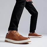 Jousen Mens Casual Shoes Retro Men's Fashion Sneakers Simple Oxford Sneakers for Men (AMY5118A Brown 10.5)