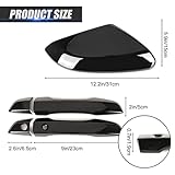 Side Mirror Cover Cap + Door Handle Covers Kit Compatible with 10th Honda Civic 2016 2017 2018 2019 2020 2021 (Black)