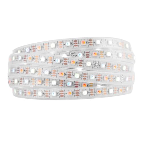 BTF-LIGHTING RGBW RGB+Natural White SK6812 (Similar WS2812B) 4 Colors in 1 LED Strip Individually Addressable 16.4ft 60Pixel/m 300LED Light Dream Color IP67 DC5V White PCB (No Adapter or Controller)