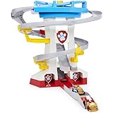 Paw Patrol Adventure Bay Lookout Tower Playset With 2 Die-Cast 1:55 Vehicles (Chase and Marshall): Twin Track Rescue Way 25 Pc Set With Launching Periscope - Accommodate Up to 6 True Metal Racing Cars