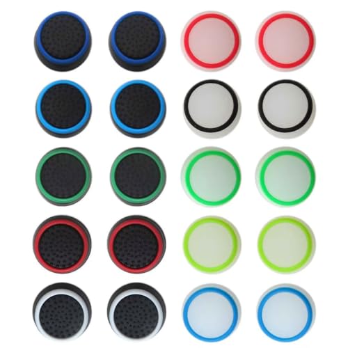 10pair/20Pcs Thumb Grips Silicone Analog Stick Covers Thumbstick Controller Replacement Joystick Cap for PS4 PS3 PS2 Xbox One Xbox 360 Wii U by ATIODYUUK