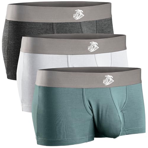 Real Men 3in Modal Boxer Briefs B Pouch Xl 3pk SltGry/DrkHthrGry/Wht Black Compression Underwear Men Mens Hip Lifting Underwear