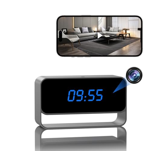 LIBREFLY Clock Camera - Full HD 1080P WiFi Camera - Mini Wireless Nanny Cam with Night Vision - Indoor Home Security Surveillance