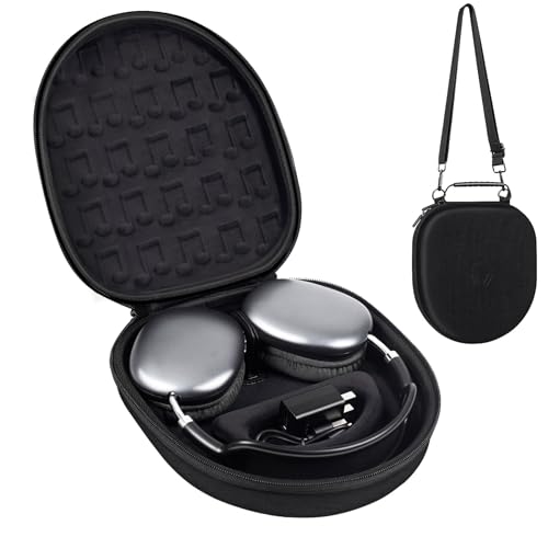 Smart Case for AirPods Max Hard Case, Portable Travel Carrying Headphone Cover Hard Shell Storage Bag, Protective Organizer Box for New Airpod Max with Detachable Shoulder Strap