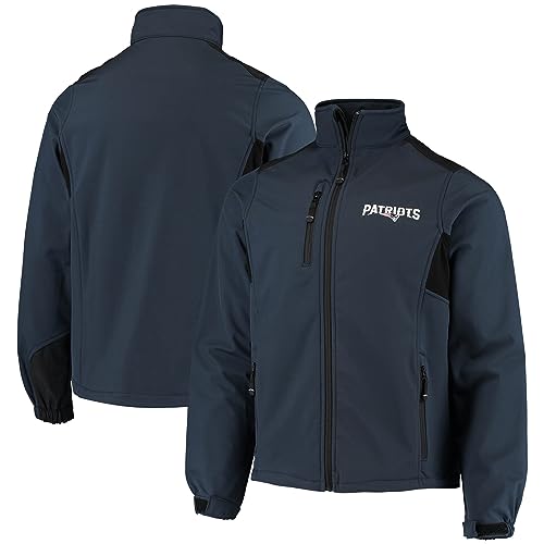 dunbrooke Men's Navy New England Patriots Circle Softshell Fleece Full-Zip Jacket
