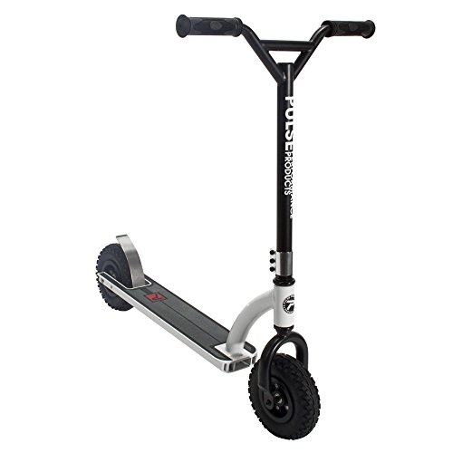 DX1 Freestyle Dirt Scooter in Black/White – High-Performance Off-Road Scooter for Thrilling Rides – Durable Construction with Enhanced Grip for Adventure Seekers