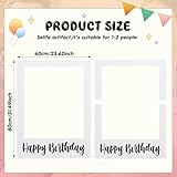 Beeveer 32 x 24 Inch Large Photo Booth Props Picture Frame Happy Birthday Party Frame Props Birthday DIY Cutouts Photo Booth Props Selfie for Birthday Party Supplies Favors