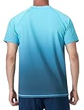 Men's Swim Shirts Rash Guard UPF 50+ UV Sun Protection T-Shirt Quick Dry Fishing Beach T Shirts Short Sleeve(BlueGradient,M)