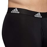 adidas Men's 3-Pack Long Boxer Brief, Black/Light Onix Grey/Performance, L