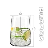 Krosno Water Glasses, Set of 6, 16.6 fl oz, Water Drinks Juice, Infinity Collection, Lead-Free Lightweight Glass, Everyday Drinking Glass, Dishwasher Safe, Made in Europe