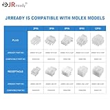 JRready ST6427 Power Connector 6 Pin (5 Matched Sets)，2.13mm Diameter Pin and Sockets 14-20 AWG，Compatible with Molex MLX Power Connector 6 Pin, 6.35mm Pitch,Free Hanging