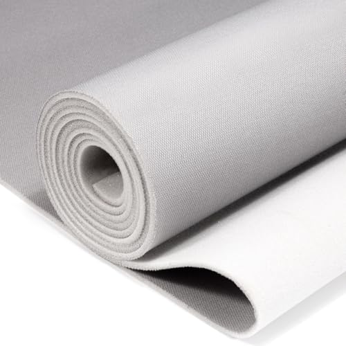 Babnecl Auto Headliner Fabric 96" L × 60" W Mesh Type with Foam Backing - Tube Packaging - Gray Interior Replacement Material for Car/Truck/SUV/RV Roof - Home Repair/DIY Headliner Material