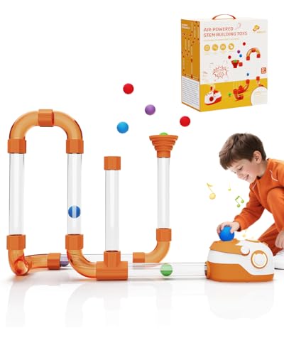 AWALVY Air-Powered STEM Building Toys - Rechargeable & Play While Charging, Bluetooth Learning Toys with Wireless Music Play, STEM Toys for 3+ Year Old, Boys & Girls Birthday Gifts