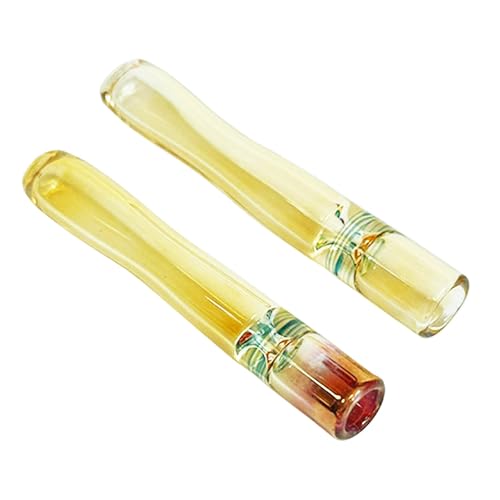 FKKsparkler Glass Cigarette Holder, Handmade Cigarette Mouthpiece, 2PCS Glass Pipe for Smoking