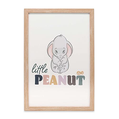 Disney Dumbo Little Peanut Framed Wood Wall Decor - Adorable Dumbo Elephant Picture For Baby Room, Nursery or Kids' Bedroom