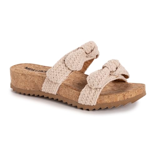 MUKS LUKS Women's Posie Wedge Sandal, Natural Crochet, 9