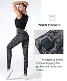 Dragon Fit High Waist Yoga Leggings with 3 Pockets,Tummy Control Workout Running 4 Way Stretch Yoga Pants (Large, Carbon Gray-Marble)