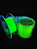 K9 Hi-Vis Fluoro Fishing Line — Ultra Low-Memory, Abrasion Resistant, Long-Casting — Glow Under Black Light, Chartreuse — Virtually Invisible Underwater — Great for Spinning Reels — 550 Yards, 6lb