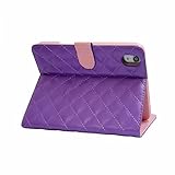 Case for iPad 10th Generation Case with Pencil Holder, PU Leather Crown Bling Folio Stand Cover and Multiple Viewing Angles (Purple)