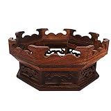 GOLDY&WENDY Wooden Rosewood Chicken Wing Wood Carving Base Vase Plant Stone Buddha Statue Pedestal Large