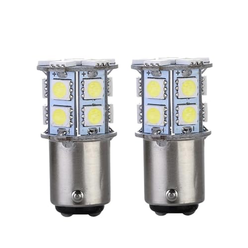 EEROTT 2pcs 1156 BA15S 1142 BA15D 18SMD 5050 LED Truck Marine Boat Interior Bulb Trailer Replacement Turn Signal Lamp Parking Lights(1157 BAY15D P21/5W)