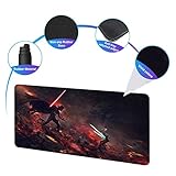 XXL Mouse Pad Ahsoka-Tano Vs Vader,Extra Large Gaming Mousepad Laptop Desk Mat,Non-Slip Rubber Base,Stitched Edges,Smooth Fabric,Computer Keyboard & Mice Combo Pads for Office Game 31.5x15.7