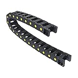 Drag Chain Wire Carrier 2Pcs R55 Internal Size 25mm x 50mm Cable Carrier Black Plastic Bridge Type 1M(39.4 inch) Length for Electrical Machines