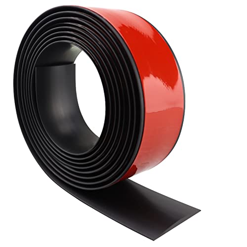 Floor Transition Strip 2" Self Adhesive Flat Vinyl Flooring Transitions Strip with Strong Backing (5cm, 10FT, Black)